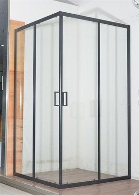 Chambres de douche personnalisables avec cadre en aluminium noir et verre trempé de 5 mm