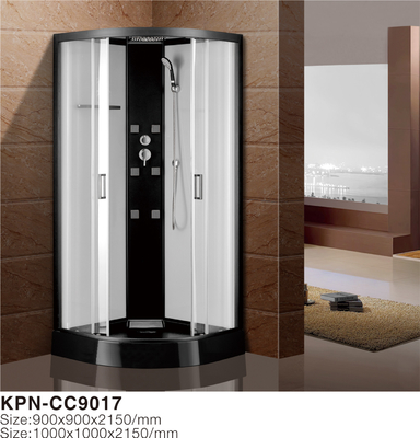 Cabine de douche en verre personnalisée avec mur arrière en verre peint en noir