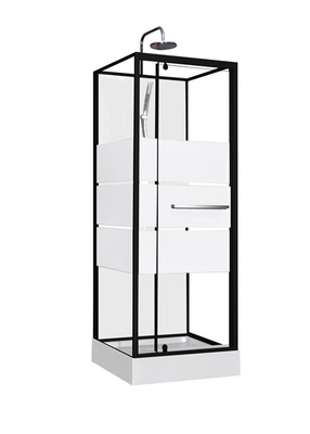 Porte de pivot de mode, stalles de douche faisantes le coin, cabine carrée de douche avec le plateau acrylique blanc